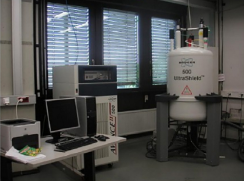 A 500 MHz NMR system produced by Bruker.